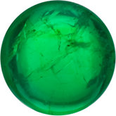 Round Genuine Cabochon Emerald