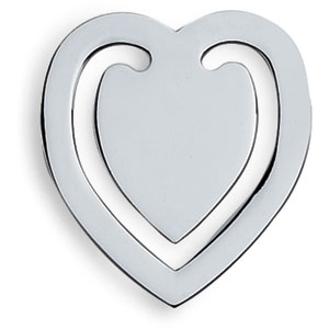 Heart Shaped Silver Book Marker Engravable