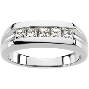 Platinum Polished Gents Diamond Ring