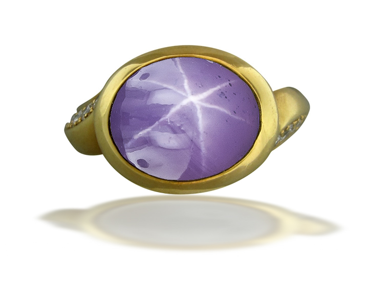 18 Karat White Gold Diamond and a 10 Carat Purple Star Sapphire | eBay
