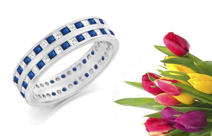 SAPPHIRE & DIAMOND ETERNITY RING