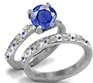 Custom Blue Sapphire & Diamond Engagement Ring Settings