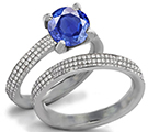 Custom Teal Sapphire Champagne Diamond Engagement Rings