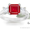 14-K White Gold Ruby Diamond Anniversary Ring
