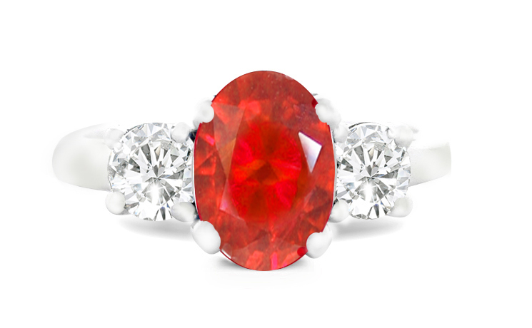 White Gold Ruby Ring | Yellow Gold Ruby and Diamond Rings Ruby Rings