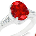 14-K White Gold Ruby Diamond Anniversary Ring
